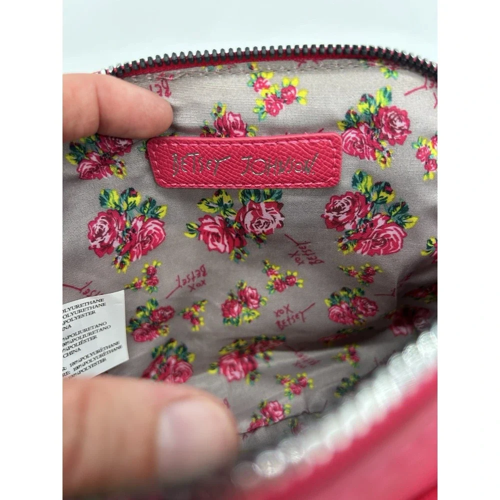 Betsey Johnson Women's Mini Dome Satchel Bag Hot Pink Floral Lining